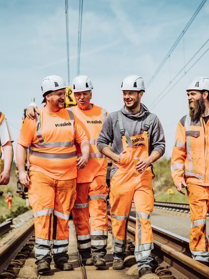 Vossloh employees on the tracks